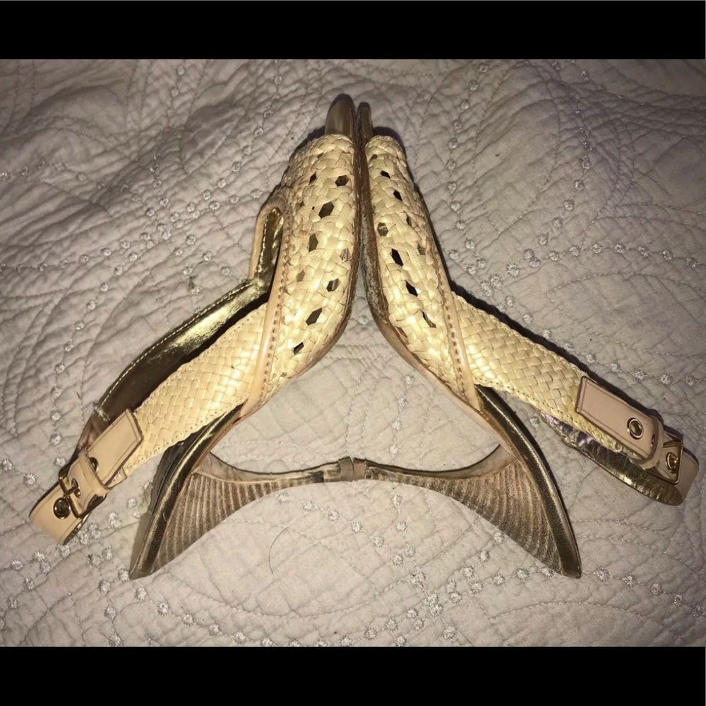 Miu Miu Prada woven leather heel sandal 38 M